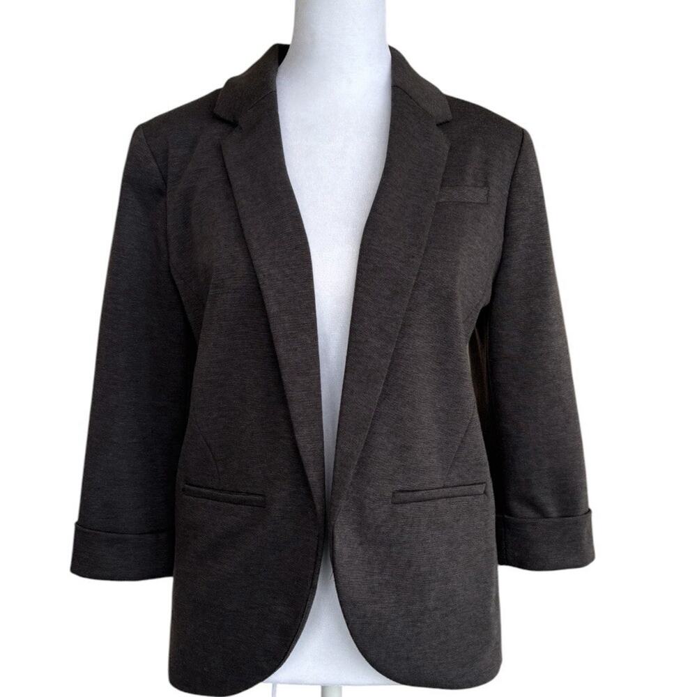 LC Lauren Conrad Black Open Front Knit Blazer 3/4 Cuffed Sleeve Sz 6 Office - Picture 6 of 6